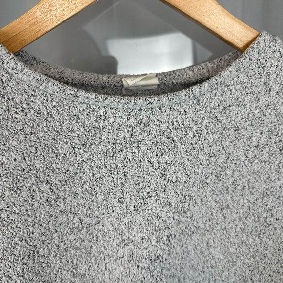 Zara Cream Gray Ruffle Sweater Girls Size 10 Chunky Knit Cropped - Picture 4 of 7